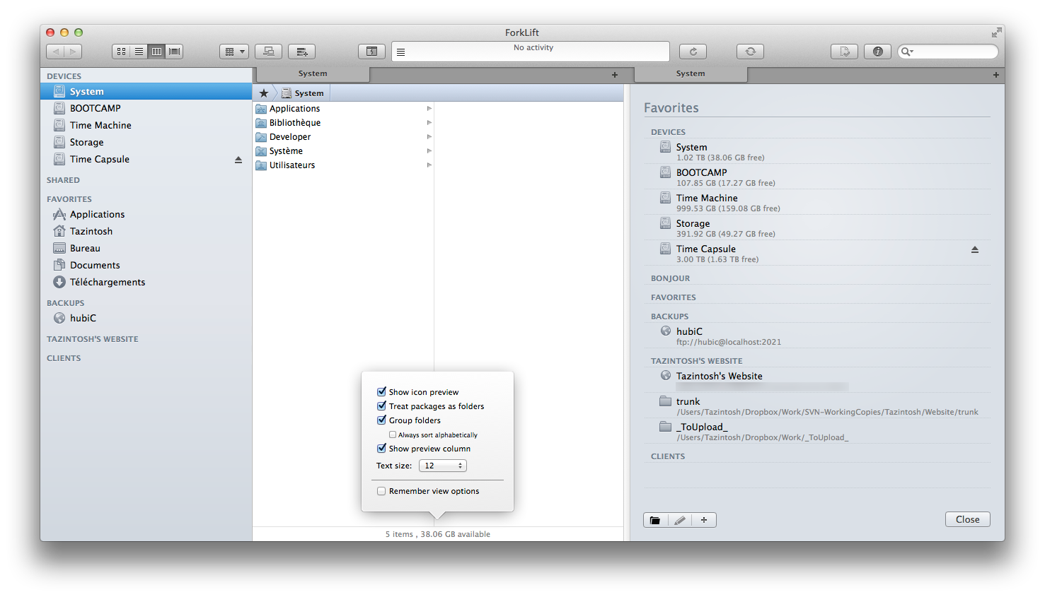 ForkLift Default View